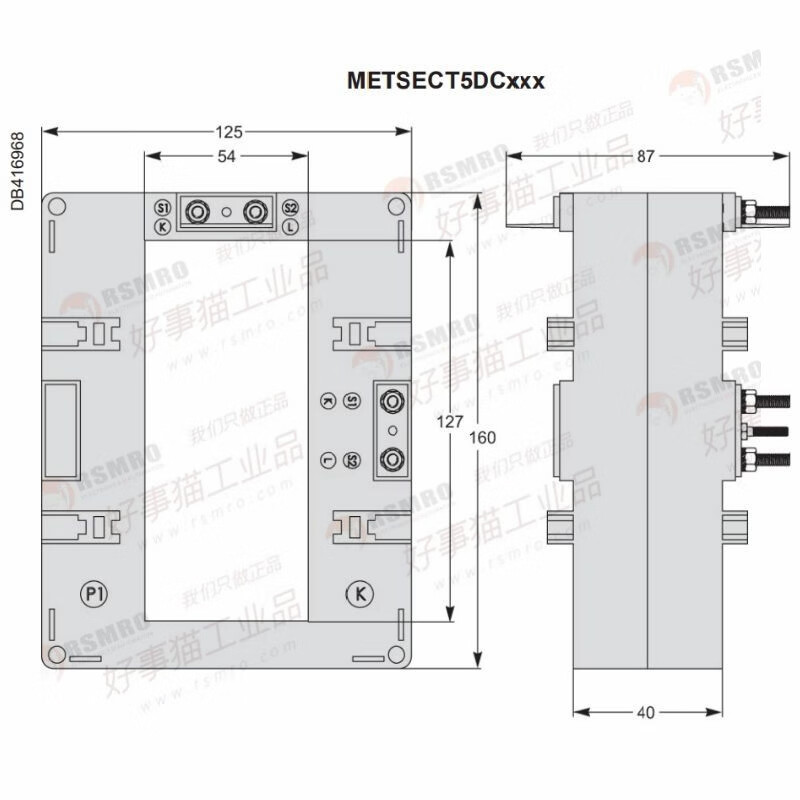 Schneider current transformer CT moist heat type current ratio 1000/5 busbar 52X127 METSECT5DC200 current transformation ratio 2000_5 busbar