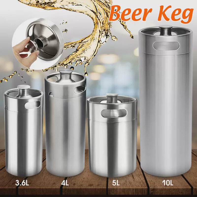 2L3.6L4L5L10L304 stainless steel beer barrel, white wine barrel, home brewed beer second batch wine barrel, 1 pressure relief cover