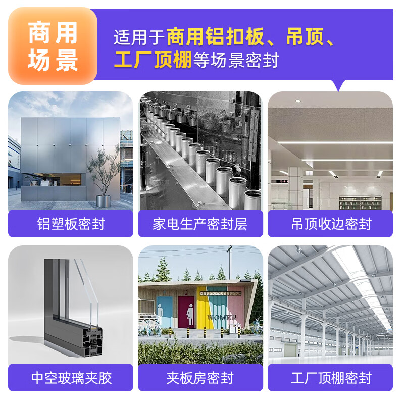 FullTeam glass glue, sealant, neutral silicone weather-resistant glue, waterproof edge sealing glue for doors and windows 300ml FB616 transparent + tool set