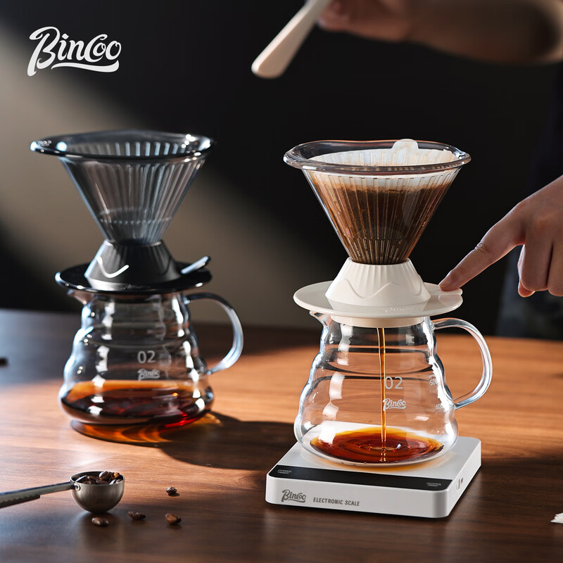 Bincoo hand-brewed coffee funnel smart cup v60 filter cup base soaking stir stick sharing pot utensil set