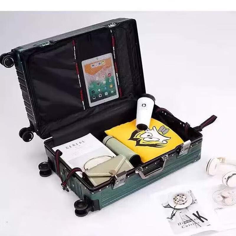 2 aluminum frame suitcases 20 inches boarding travel trolley case 24 inches large capacity password box Jing Tokyo Hi self-operated gray 24 inches