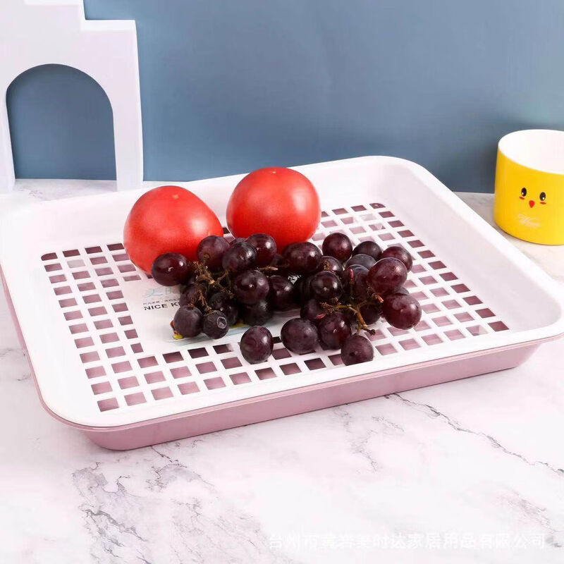 Cat water cup tray storage rack living room fruit plate plastic creative water cup drain basket rack thickened rectangular tea tray large light yellow white length 39 points 5 width 30 points 5 height 4 points 5cm
