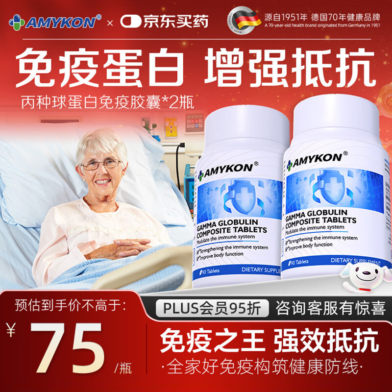 AMYKON bovine colostrum immune globulin improves immunity and enhances resistance for children and adults postoperative recovery 90 capsules*2