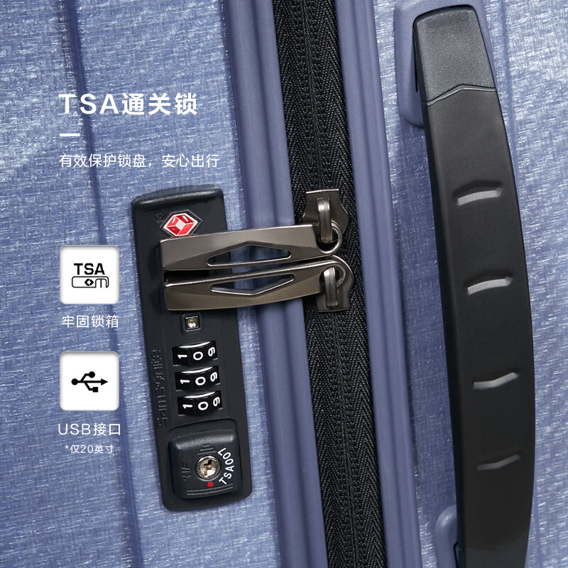 Samsonite Luggage 20-inch Trolley Case Lightweight Shell Case Travel Bag CS2 Lavender Purple Coded Boarding Case