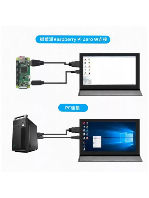 Weiyiyou Raspberry Pi display 4B3B5B portable HDMI driver-free VGA chassis secondary screen 3.5 inch non-touch 320480TN