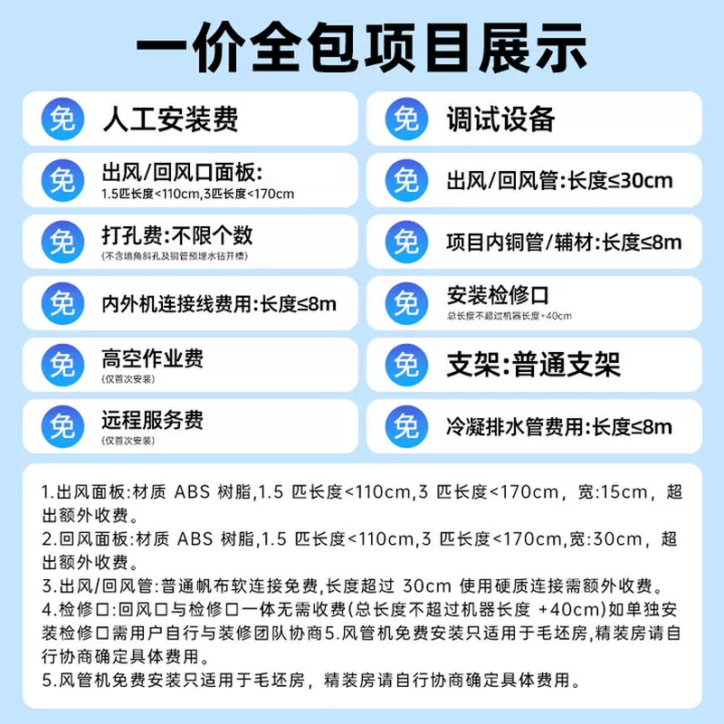Xiaomi (MI) Mijia central air conditioner multi-split, one to four/five/six, full DC frequency conversion, Pro super first-class energy efficiency, one price all-inclusive, intelligent wired controller, 3 rows of condensers, 5 HP, first-class energy efficiency, one to four, small three bedrooms and one living room