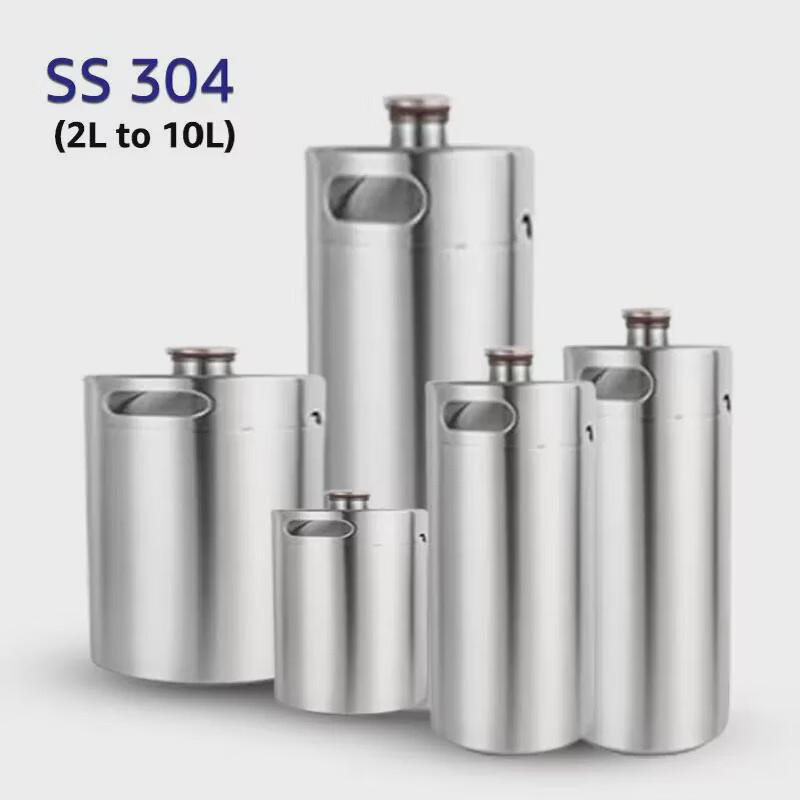 2L3.6L4L5L10L304 stainless steel beer barrel, white wine barrel, home brewed beer second batch wine barrel, 1 pressure relief cover