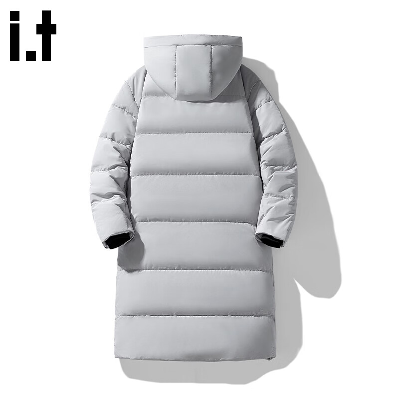 CHOCOOLATEit new hooded lightweight down jacket for men in winter American trendy brand black long coat for men gray S