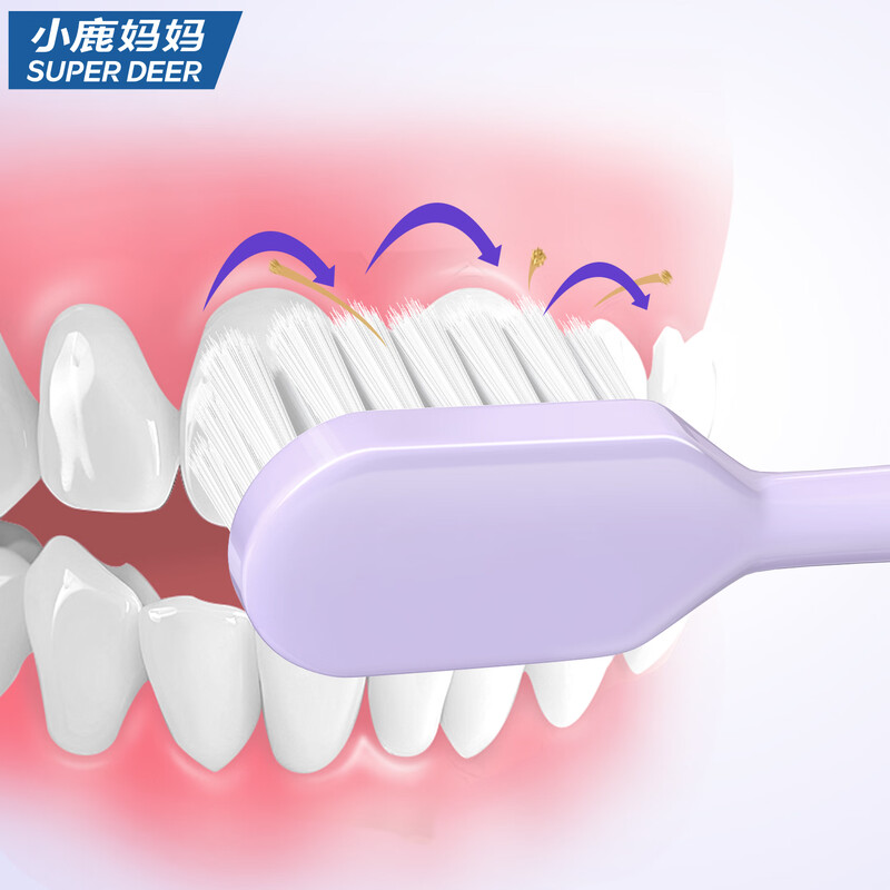 Fawn Mama Adult Toothbrush 2 Pack (Rounded Soft Bristles, Small Brush Head for Deep Cleaning)