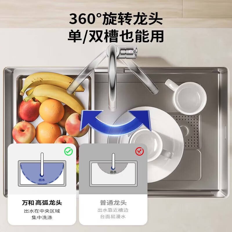 Vanward kitchen faucet, sink, single cold purified water, stainless steel faucet, balcony high-throw booster anti-splash faucet