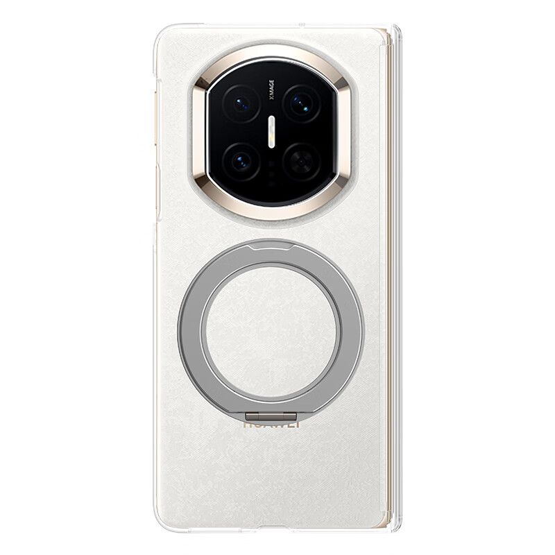 Stepfor is suitable for Huawei matex7 mobile phone case, MateX7 folding protective cover, magnetic central axis, double screen edge-wrapped rotating bracket, crystal-plated simple transparent back shell, bracket + transparent