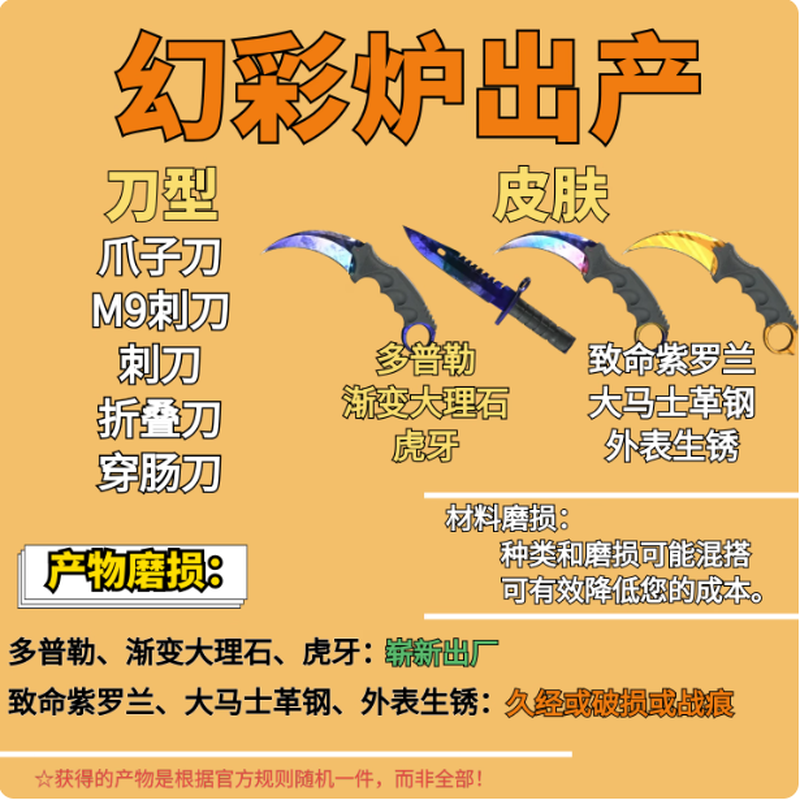 Instantly issued in stock CS2 replacement account, alchemy account, self-opening account, synthetic account, red secret material CSGO phantom furnace (Doppler Claw M9) (5 in 1) Quantity shot 3