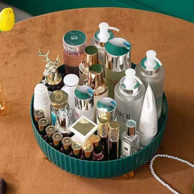 Fantasy Kitchen Rotating Condiment Storage Rack Multifunctional 360 Degree Seasoning Soy Sauce and Vinegar Storage Rack Light Luxury Fruit Plate Ordinary Style White Sundry Storage 0 Rotation/Can Hold 2 Bottles