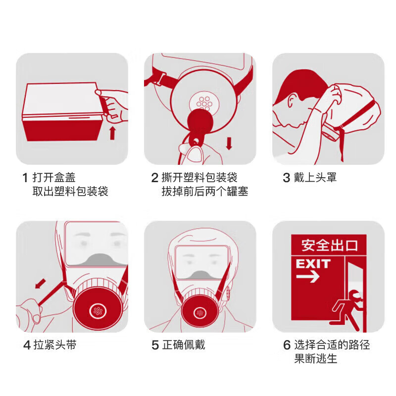 Youan fire mask anti-virus, fire-proof and smoke-proof mask 3C certified fire escape filter self-rescue respirator TZL30