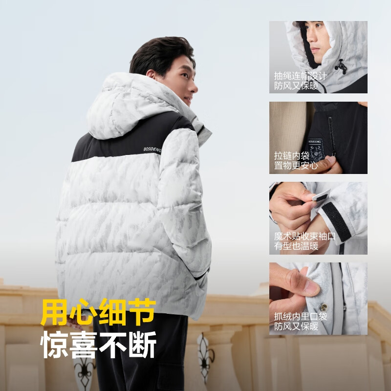 Bosideng New Year Red 25 Years Down Jacket Unisex Sports Series Short Student Bread Jacket