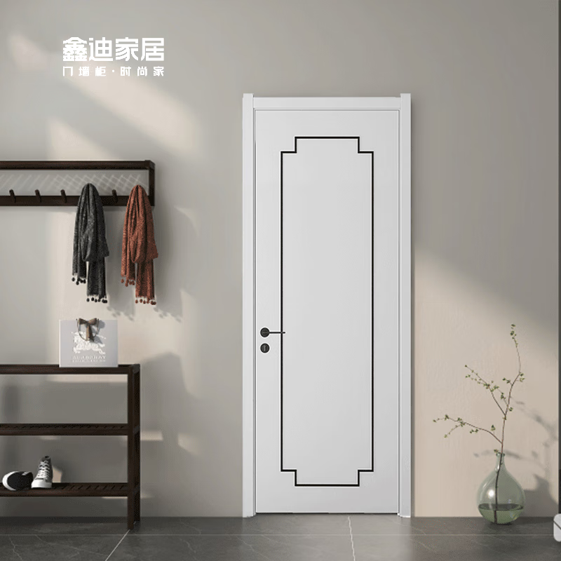 Xindi Wooden Door Paint-free Soundproof Simple Interior Door Solid Wood Composite Door Room Door Customized Bedroom Door XP-8015A Pure White