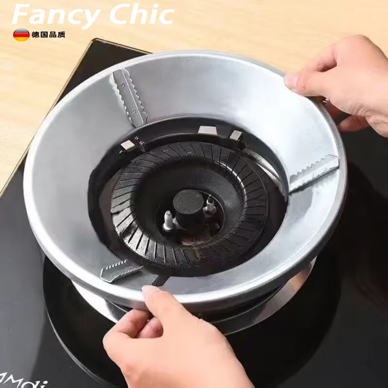 NAOISKEY Extra thick stainless steel double-layer energy-concentrating windproof cover for household gas stoves, energy-saving cover, fire ring, gas stove bracket accessories, flame-resistant and non-deformable, thin version suitable for 8 ports, stainless steel material, fire-concentrating energy-saving cover, currently available. 00 08 59 remaining