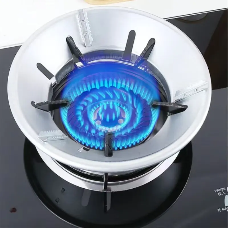 NAOISKEY Extra thick stainless steel double-layer energy-concentrating windproof cover for household gas stoves, energy-saving cover, fire ring, gas stove bracket accessories, flame-resistant and non-deformable, thin version suitable for 8 ports, stainless steel material, fire-concentrating energy-saving cover, currently available. 00 08 59 remaining