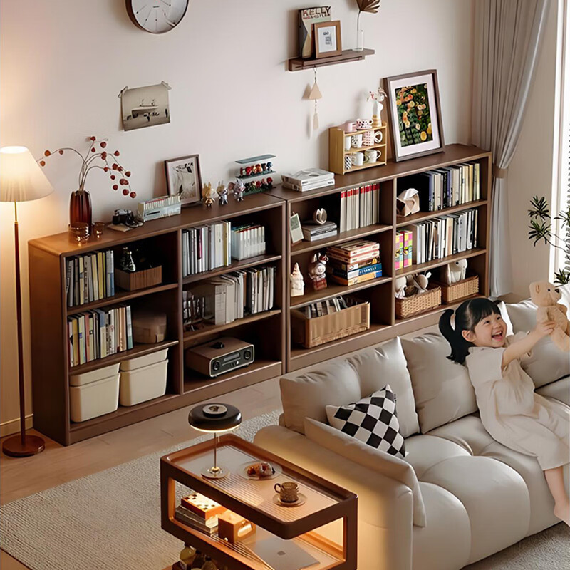 Jiayi solid wood low bookcase floor-standing bookshelf storage rack integrated wall storage cabinet primary school student storage cabinet combination cabinet