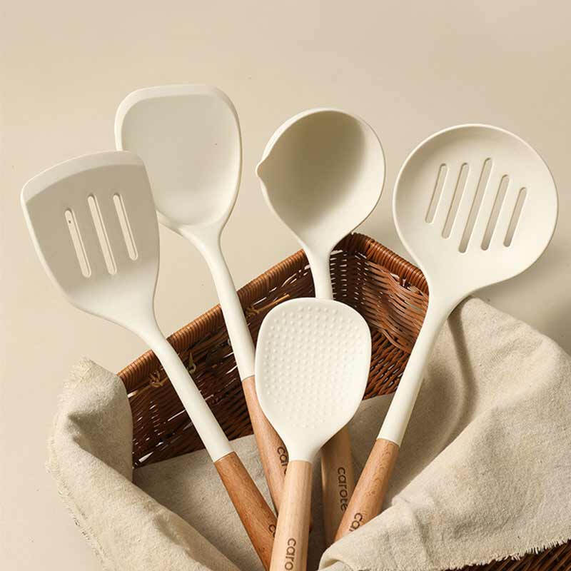 Carrot silicone soup spoon large non-stick special soup spoon colander set high temperature resistant food grade kitchen utensils