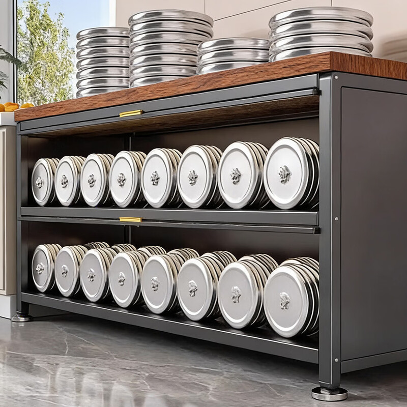 Yibei kitchen storage rack microwave storage cabinet wooden cabinet floor-standing multi-layer multi-function oven storage cabinet peach wood wooden cabinet 4 layers long 1200 wide 400 high 1100 gray