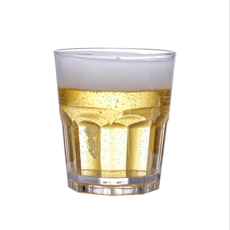 Fantasy cup beer cup transparent octagonal cup restaurant anti-fall water cup bar liquor cup 360ml PC tall octagonal cup 10 pieces