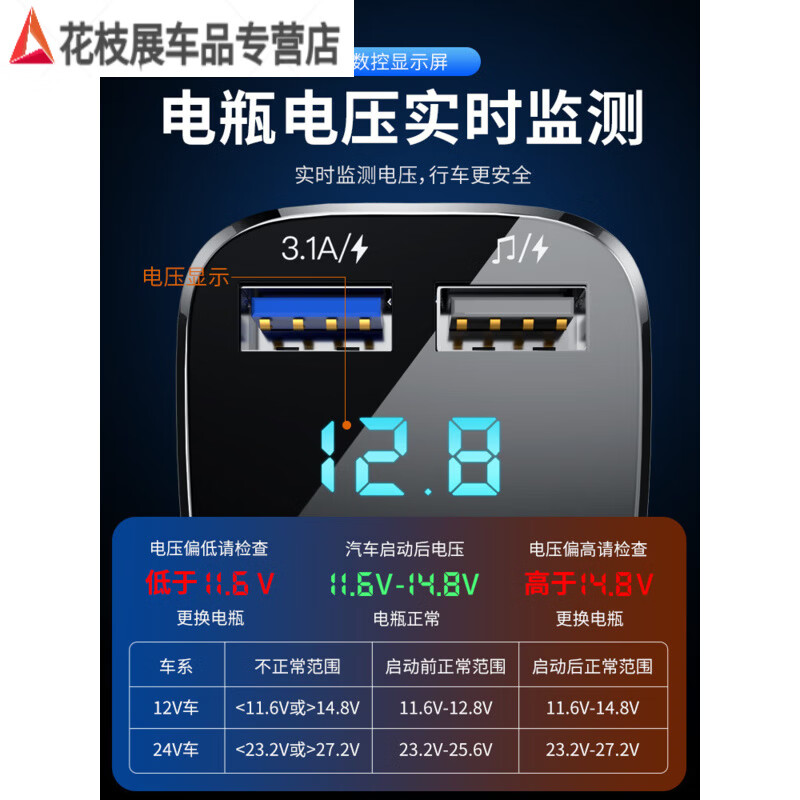 Car Bluetooth Receiver Lossless Sound Quality Cigarette Lighter Bluetooth Car Player Car Supplies Charging AA Bluetooth 5.0 Black Fast Charging Version (Active Price)