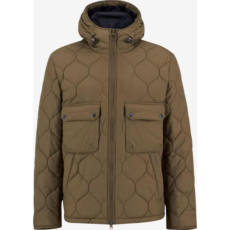 Barbour men's jacket warm windproof quilted plus velvet autumn and winter outdoor casual braun one size | M