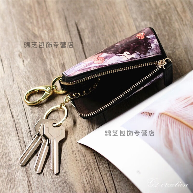 Kingtrip Cute Korean Key Bag Women's Valentine's Day Multi-Function Car Key Bag Cartoon Coin Purse Golf Key Bag A05_The Girl Who Allows Fingers