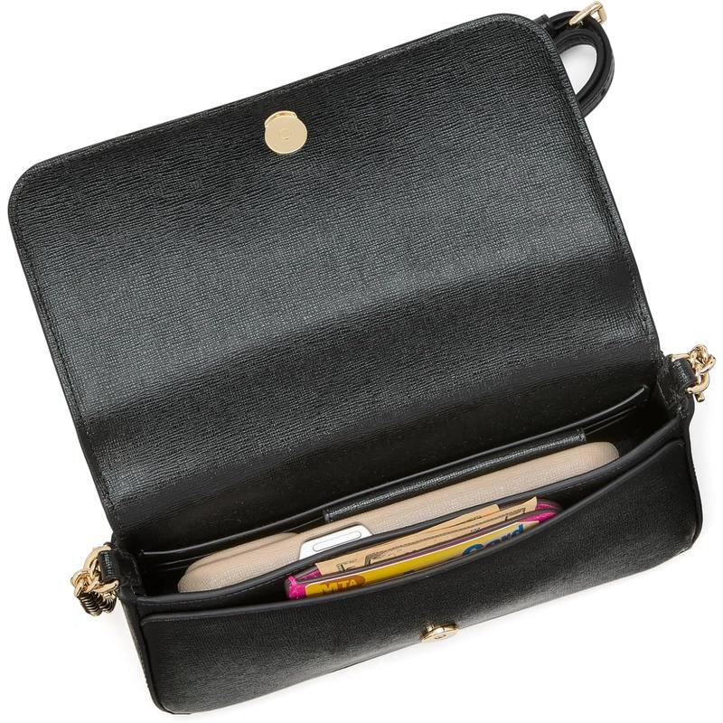 KATE SPADE women's wallet, scratch-resistant and wear-resistant, daily carry, lightweight, multi-functional storage, black Saffiano leather, Black ONE SIZE