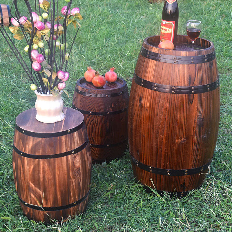 Fantasy Ornaments Exhibition Manor Red Wine Barrel Wedding Barrel Decoration Props Beer Bar Keg Height 23cm