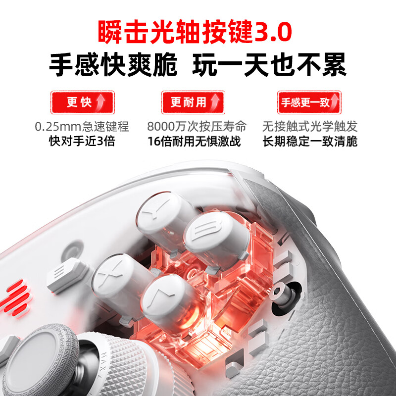 Beitong Kunpeng 40 Wireless Game Controller Intelligent Control Bluetooth Vibration Somatosensory Xbox Computer PC Mobile Phone Steam TV NSswitch2 Original God Yukai White
