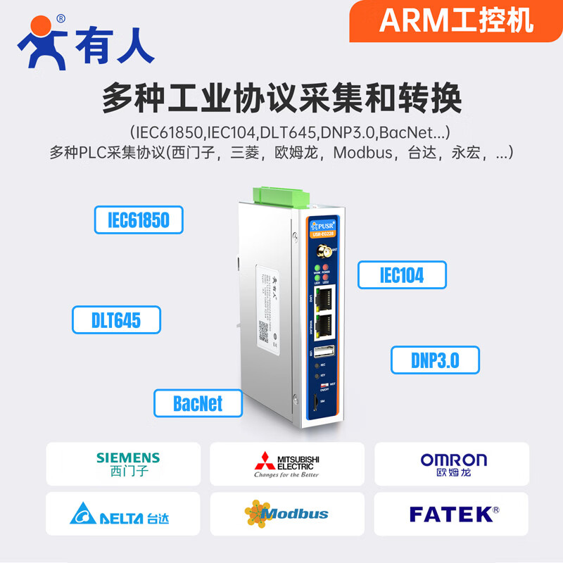 There are Internet of Things embedded ARM industrial computer secondary development edge computing dual network ports dual RS485 dual CANFD flexible development WIFI standard version USR-EG228