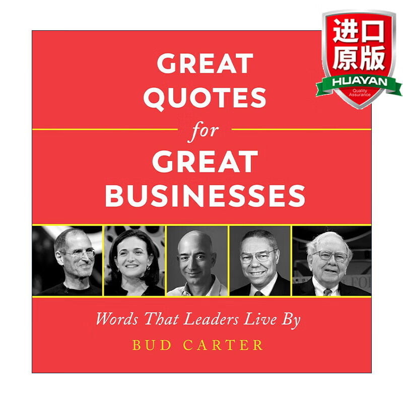 Great Quotes for Great Businesses, original English version, collection of quotations from great companies, mottos of leaders, business management, second edition, hardcover illustrated version, imported original English books, business and management inspirational