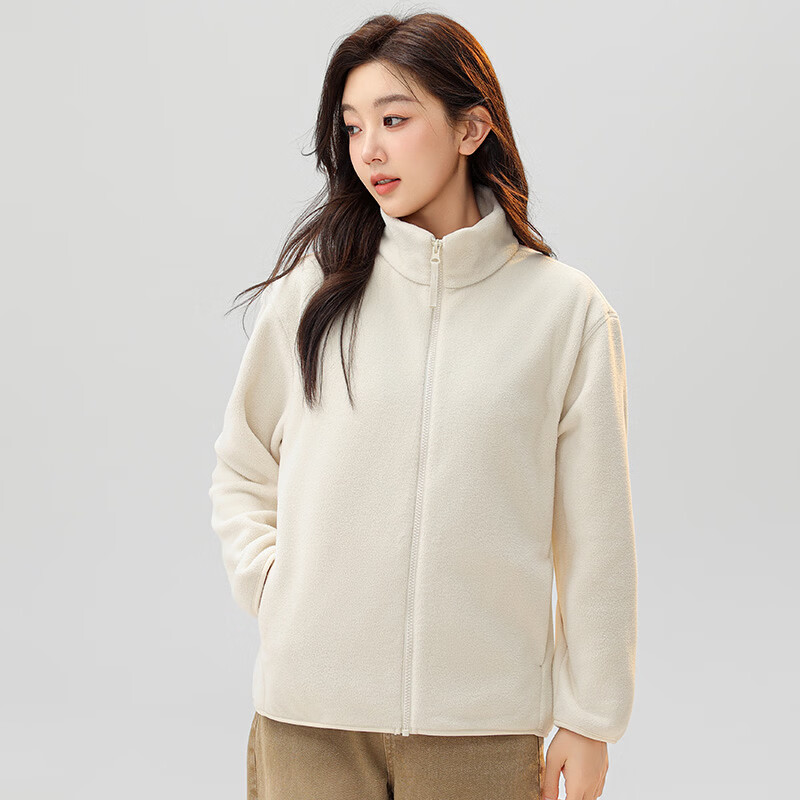 Snow Flying Jacket Men's 2025 Unisex Solid Color Casual Versatile Polar Fleece Top Camel XL175