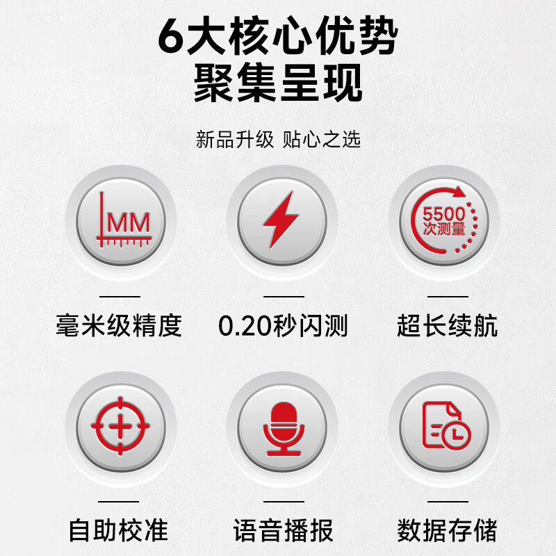 DELIXI ELECTRIC rangefinder infrared laser ruler handheld millimeter high-precision electronic ruler household room measuring instrument designer model 50m