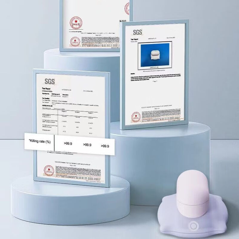 Universal UltraNu M2 small rechargeable UV UVC ultrasonic contact lens cleaner, pink gray gift box packaging