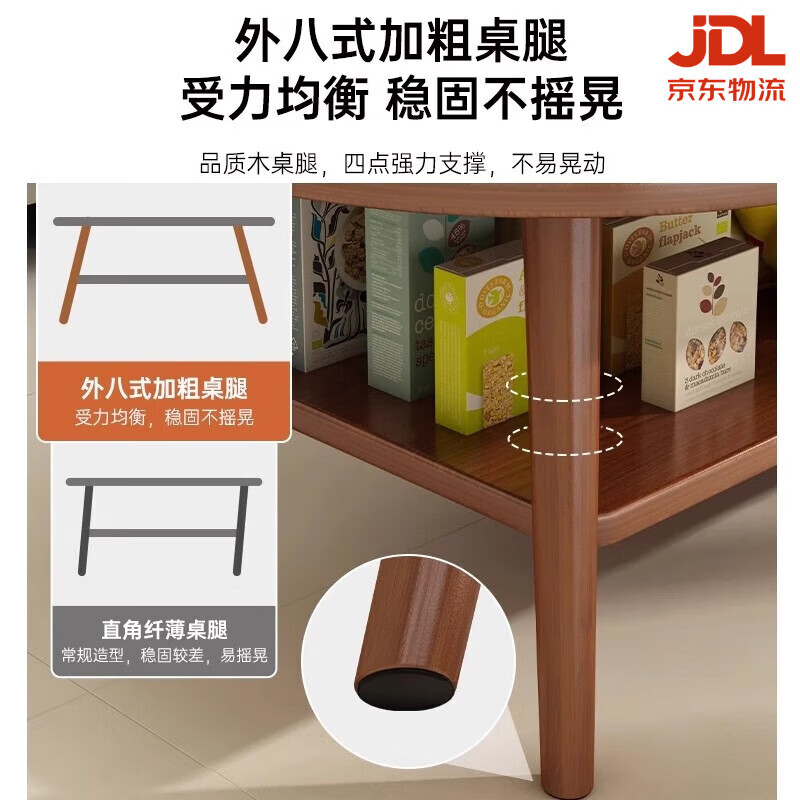 Small apartment simple modern coffee table living room home sofa tea table rental house new simple bedroom small table main picture recommended 100*50*42CM|Osugi walnut color self-installation