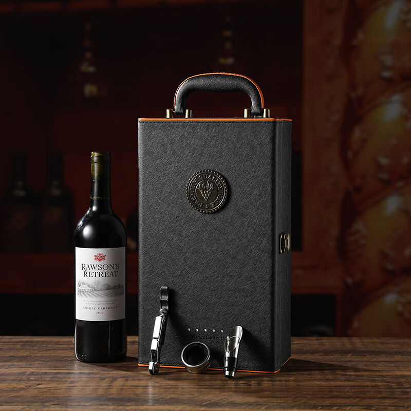 Fantasy red wine packaging gift box single and double leather boxes 2 red wine boxes wine red wine gift box antique widened double style