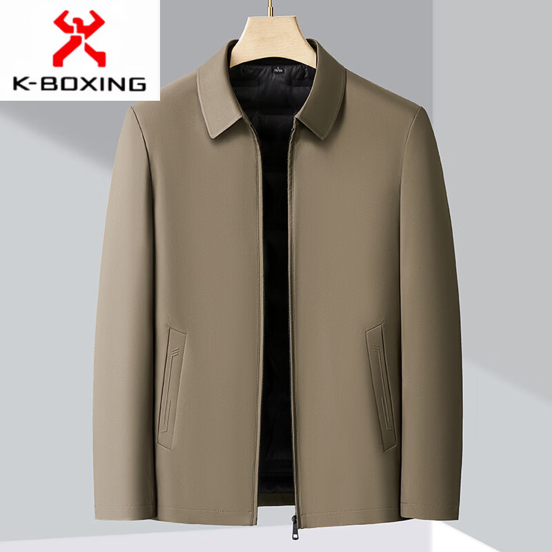 KBXNG Jinba middle-aged and elderly down jacket men's lapel removable inner liner thickened jacket dad winter white duck down anti-cold 32133 Navy blue (removable inner liner) M 170/48