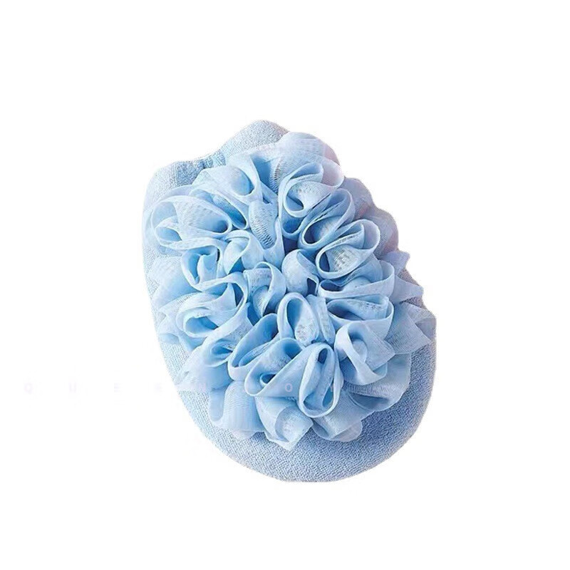 QUEENJOY Bath Flower 2-in-1 Bath Towel Double-sided Rub Mud and Dust Rubbing Gloves Bath Bath Towel Foaming Net This is a thickened version Bath Flower + Rubbing - Dual Purpose Gray