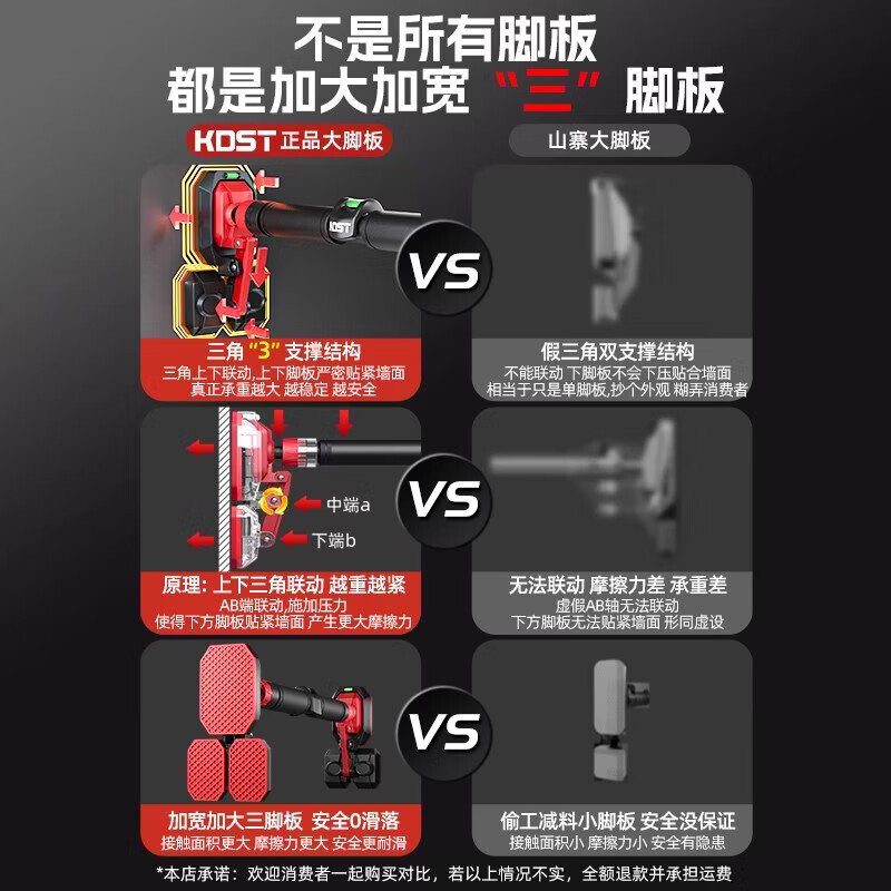 KDST door-mounted horizontal bar home indoor children's punch-free wall pull-up device horizontal bar home fitness equipment tripod plate anti-slip model + three levels 96-135CM - load bearing 2360 catties