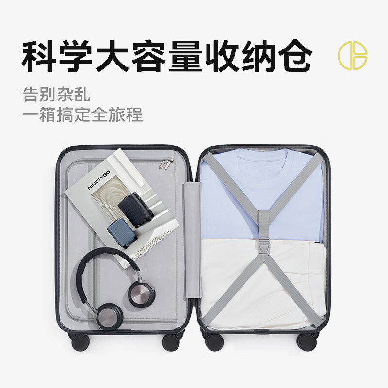 90 points suitcase 20 inches Rhine classic trolley suitcase boarding suitcase universal wheel password box titanium gray