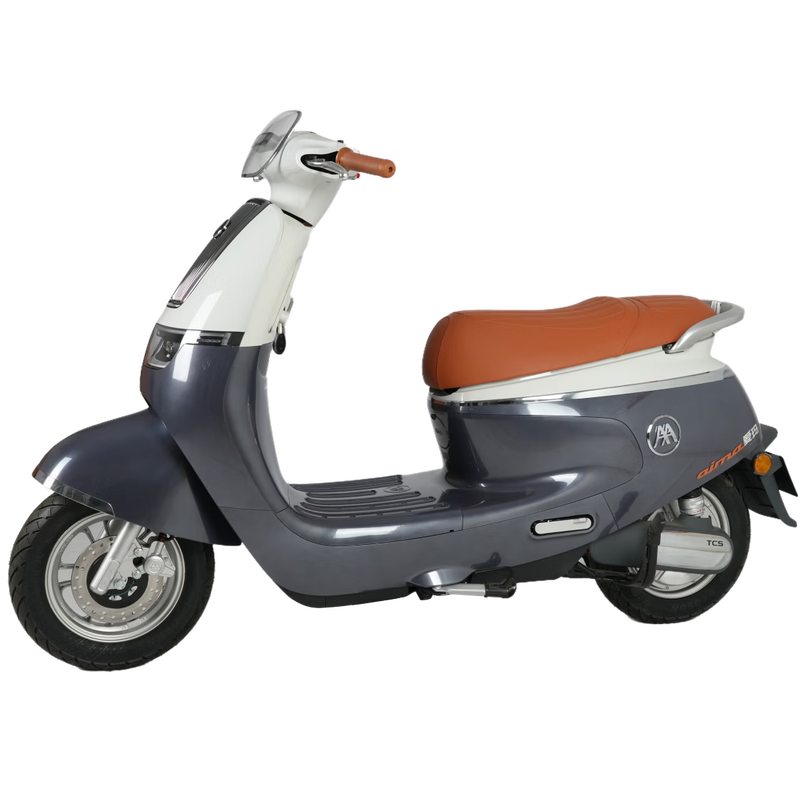 Emma electric motorcycle Q7 graphene lead-acid large battery with long battery life 72V25Ah battery luxury retro smart and comfortable electric vehicle bright whale gray