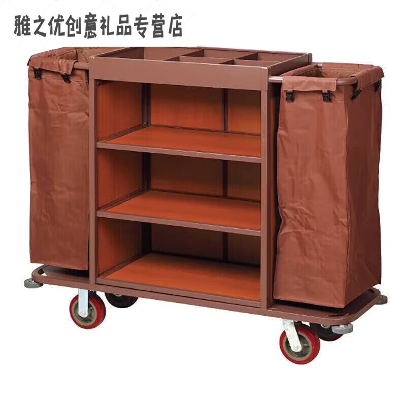 Hotel room rag hanging bag work cart bag cleaning cart linen cart tool distinction towel storage classification five colors strap type vertical row 5 pockets