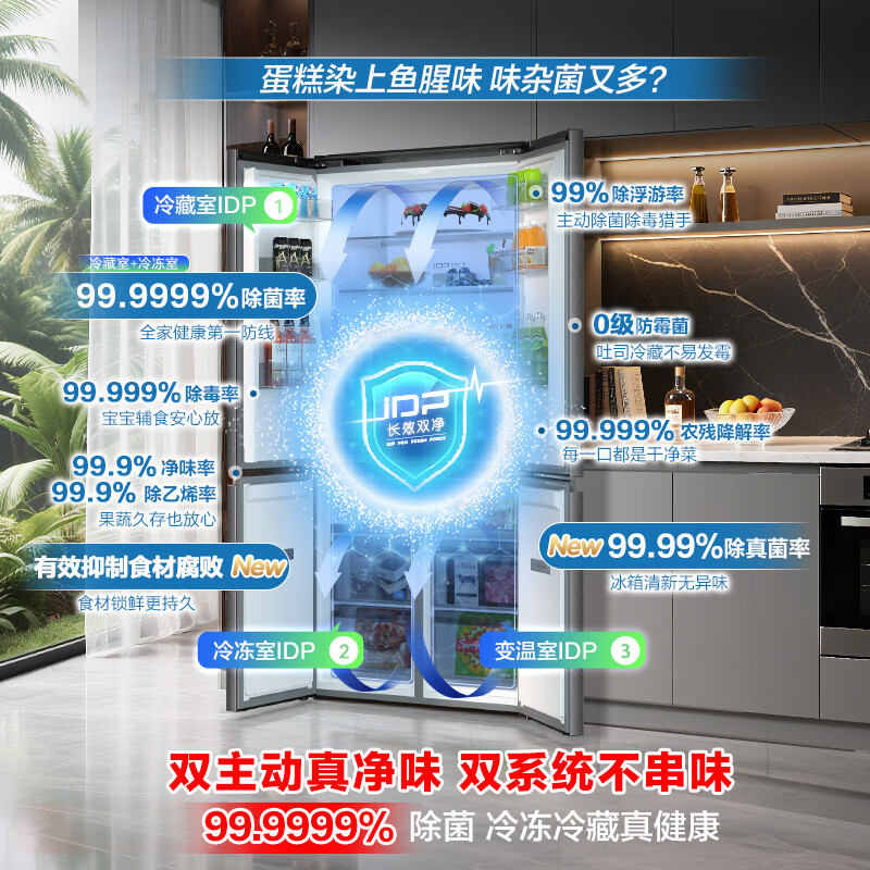 Rongsheng World Cup Customized Sugar Cube 505L Royal Cross Door Refrigerator Dual System Ultra-Thin Embedded Level One Energy Efficiency Automatic Ice Making BCD-505P60CZNAD National Subsidy BCD-505P60CZNAD Gray National Subsidy