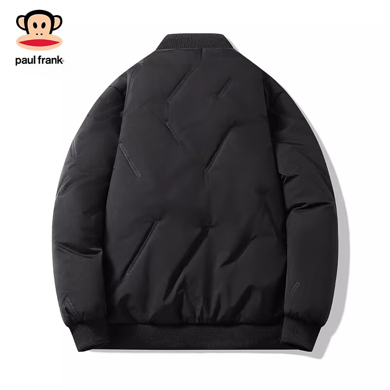 Paul Frank Hong Kong style retro casual down jacket men's 2026 spring new simple warm and anti-cold fashion brand versatile top haze blue official authentic M recommended 90-110 pounds