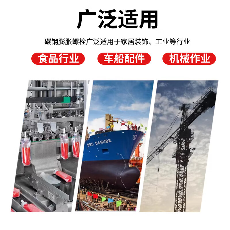 Bingyu grade 4.8 (national standard) blue and white zinc plated GB22795 expansion screw pull bolt M10*80 (10 pieces)