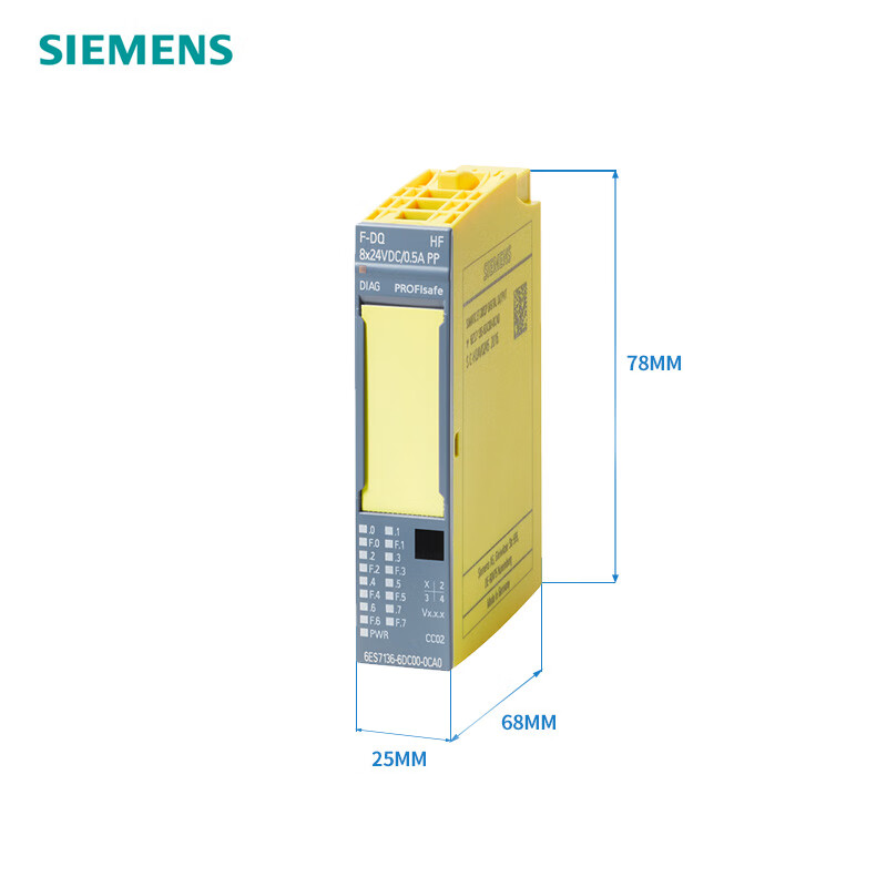 Siemens SIMATIC ET 200SP safe digital output module 6ES7136-6DC00-0CA0, F-DQ 8x24VDC/0,5A PP HF