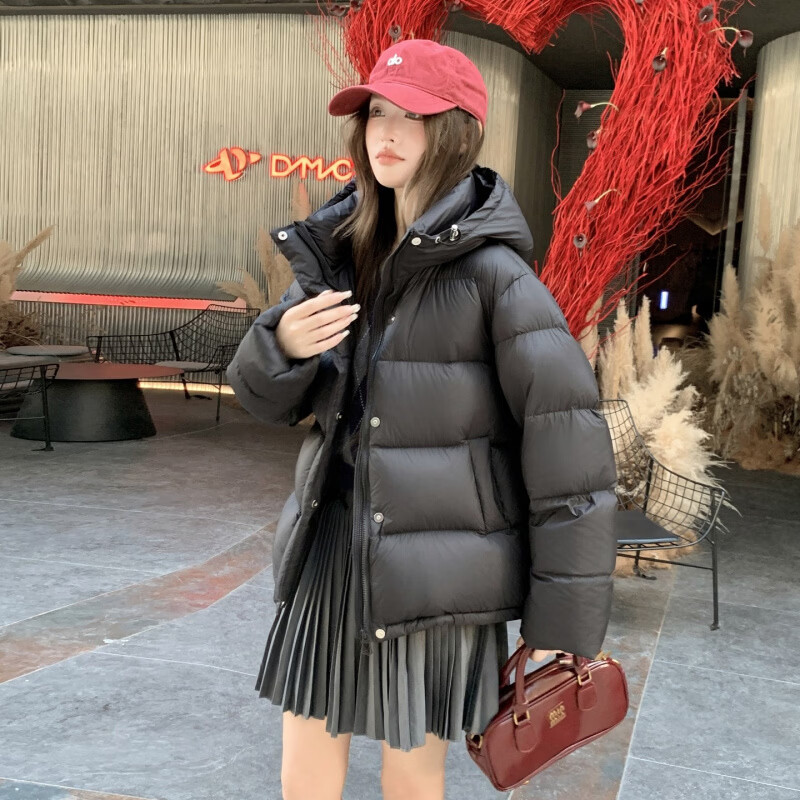 Bolison international first-line brand 95 white duck down jacket women's short 2025 new small thickened cloud puff light blue XS under 100 pounds